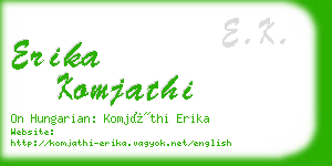 erika komjathi business card